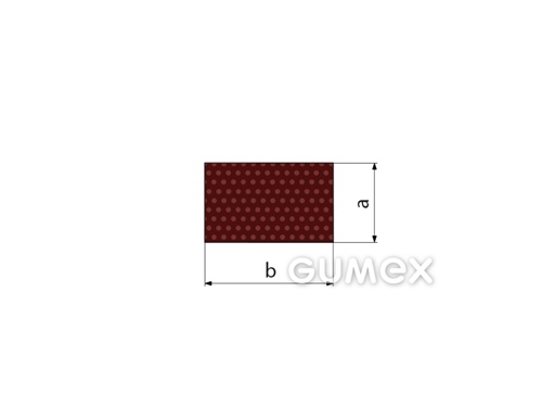 Rechteckiges mikroporöses Silikonprofil, 8x10mm, Dichte 250kg/m3, -60°C/+200°C, rotbraun, 